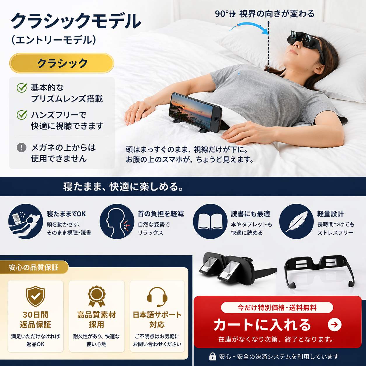 寝ながらグラス
